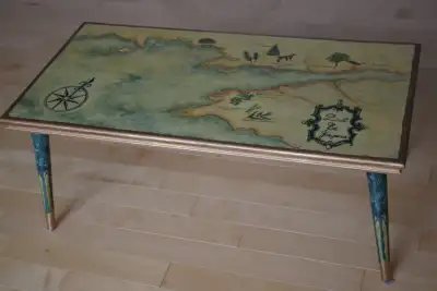 Coffee Table painted by Artist 37 x 19 x 14"Handpainted, View more