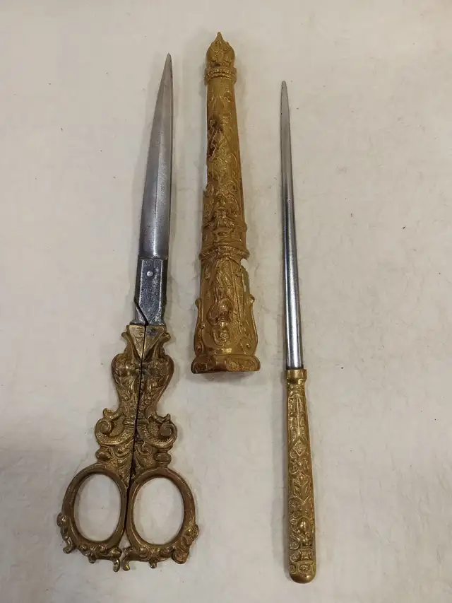 Antique Desk Set, Scissors & Letter Opener63234833402627120