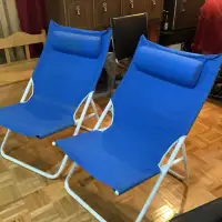 Chaise bleu en toile pliante 