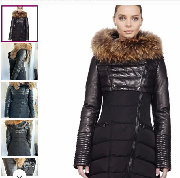 RUDZAK Superbe manteau cuir duvet fourrure dans Femmes - Hauts et vêtements d'extérieur  à Ville de Montréal - Image 2