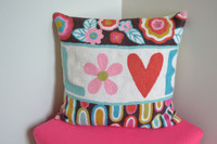 Decorative 15" Pillow Embroidered with Love