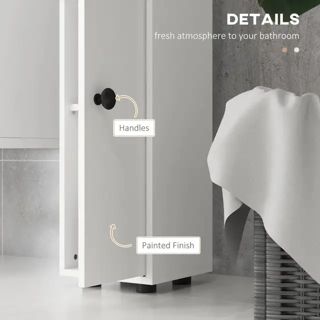 7.9" W x 7.9" D x 70.9" H, Tall Bathroom Storage Cabinet, White in Bathwares in Markham / York Region - Image 7