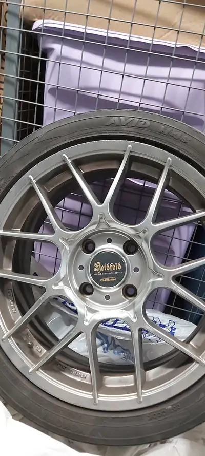 Set of 4. mesh gun metal 17 inch bolt pattern 4x114.3. Made in Japan.
