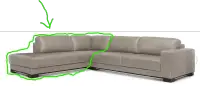 Andreas Left Scandinavian Luxury Sectional LEFT SIDE ONLY