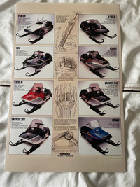 Yamaha snowmobile lineup poster 11x17