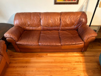 Leather sofa and love seat 