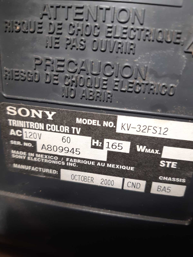 Sony Triniton 32 TV in TVs in Muskoka - Image 2