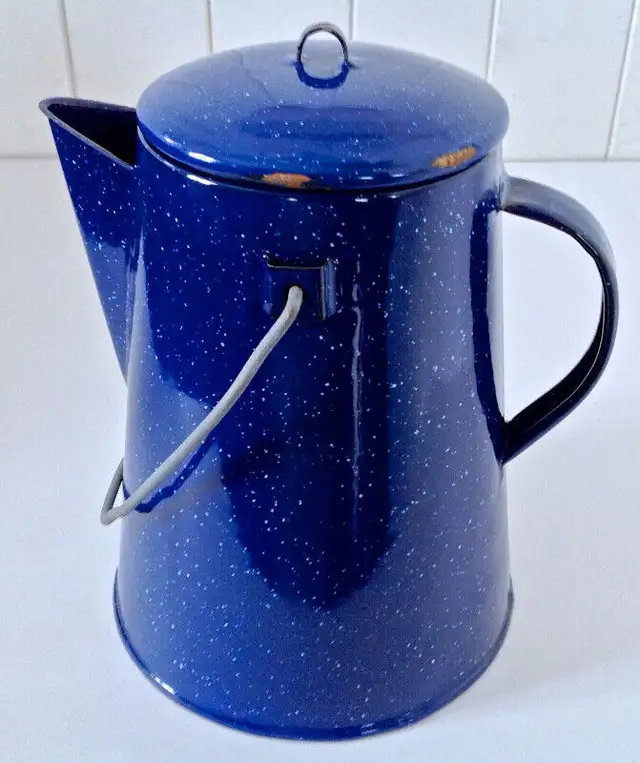 Antiquity. Collection. Large enameled iron teapot63417655144449121