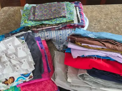 large collection of quilting fabric, View more