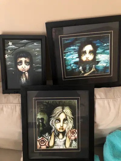 Vintage Angelina Wrona art Sentamental Dolls series. They all come framed. They are ready to be hung...