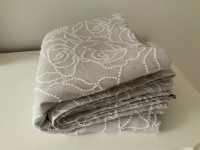 BEDSPREAD COVERLET - Queen Size Bed - Grey with White Stitching