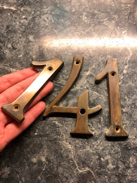 Solid brass house numbers (SET of numbers: 114, 141 or 411)