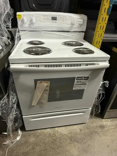 Amana 30" Electric Range – Model YACR4303MFW, spacious 4.8 cu. ft. oven. 4 Coil Elements – Reliable...