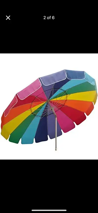 8' Beach Umbrella, UV Protected Vented Outdoor Beach Shade, San, View more
