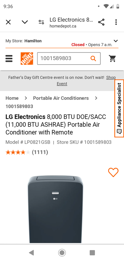 LG PORTABLE AIR CONDITIONER, View more