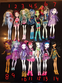Retro Monster High Doll Collection - 14 Dolls plus Accessories