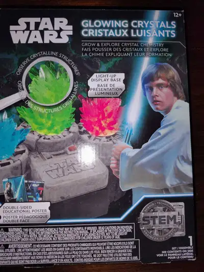 Brand new Star wars glowing crystals. Grow and explore Crystal chemistry with light up display base.