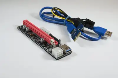 Mining PCI-E Riser Ubit VER009C PCI-E 1x to 16x USB Mining Riser Card Adapter. The Mining PCI-E Rise...