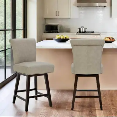 CHITA Counter Height Swivel Bar Stools - Gray. Set of 2, View more