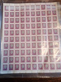 stamps - 30 cent - complete sheet of 100 - 37/38 years old