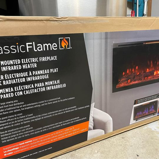 Electric Fireplace Classic Flame 42" Wall-Mount Infrared Heater in Cabinets & Countertops in Kitchener / Waterloo