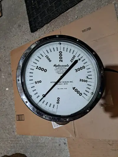 Vintage Hydroway Scale 4000 Pound Crane Weight Scale