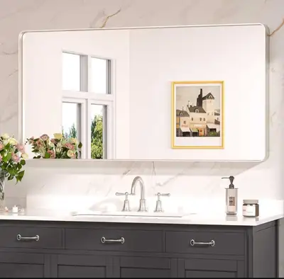 Keonjinn 48x24 Brushed Nickel Mirror, View more