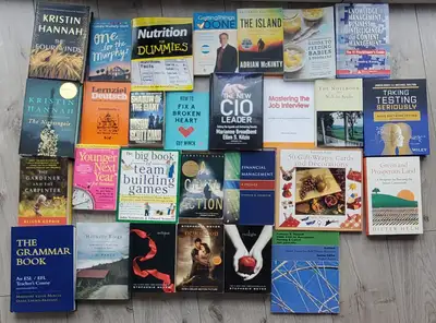 Selling a mixed collection of books in good condition. Includes popular novels, professional/IT book...