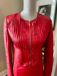 Reduced! MARCIANO Red Genuine Leather Jacket. Sz S