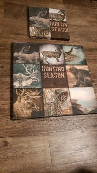 2 Hunting Themed Matching Canvas Wall Art Pictures$50 for both