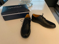 Nautica Men’s Leather Wingdeck Oxford shoe- 10.5, Black- New
