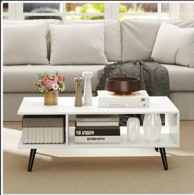 Brand New Century Modern Rectangle Coffee Table 2-Tier Accent, View more
