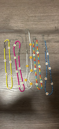 Beaded flower necklaces 