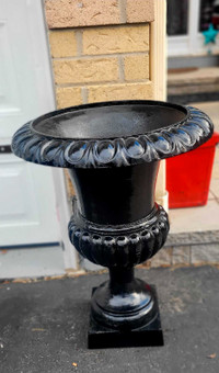 Heavy cast iron urn 30" tall