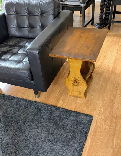 Vintage wood side table 16" W x 22" L x 22" H, View more