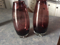 Amethyst/Plum blown glass vases