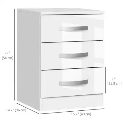HOMCOM Modern high gloss Nightstand, View more