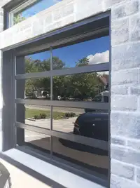 Porte de garage vitrée verre teinté - garage door tinted glass