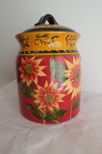 Hand-painted Terracotta Cookie Jar, New, Never Used
