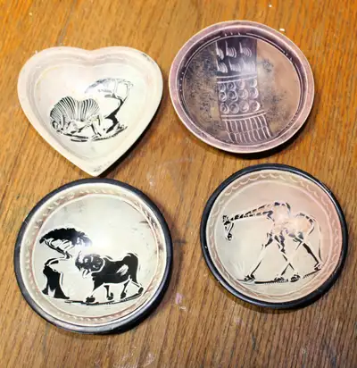 Africa Kenyan Kisii Stone Small plates, bowl. Hand-made, View more