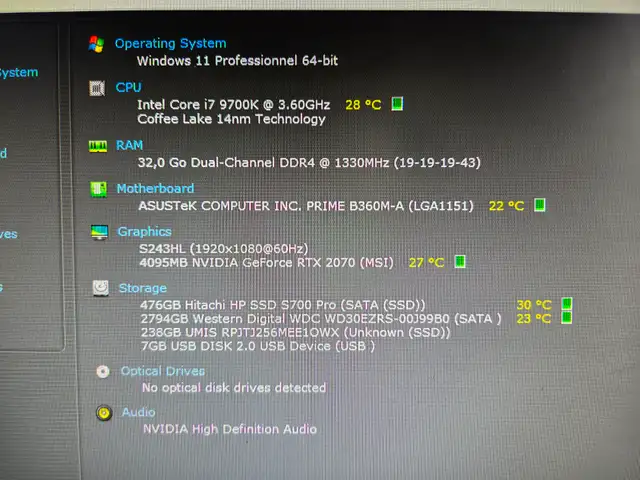 Gaming-PC | Intel Core i7 | 32 Gb RAM | RTX2070 | 750 Gb + 3 Tb in Desktop Computers in Laval / North Shore - Image 3