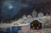 "Winter Escape" Oil Painting 20 x 30 x 1.5 inches canvas