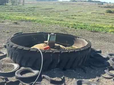 We have 3 tire troughs, 2 like the picture(approximately 1100gallons 12-13') and 1 smaller one (appr...