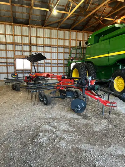 2019 Kubota ra2071t vario dual rotor rake Hyd fold curtain Hyd steering front and rear rotor 540 pro...