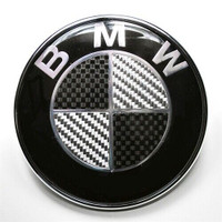 New Car Hood Front Rear BMW Emblem in Carbon Fiber 82mm 74mm