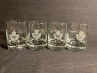 Crown Royal Toronto Maple Leafs Whiskey Glasses Set of 4 Tumbler