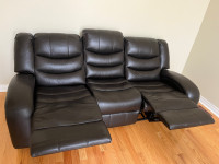 Reclining leather sofa- GREAT CONDITION
