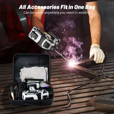 Brand new portable 110V arc welding machine with auto-darkening goggles Includes rods, gloves, goggl...