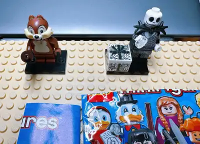 1. Jack skellington, brand new, completed, including original bag and leaflet. $35 2. Chip chipmunk,...