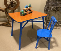 Refinished Child's Wooden Table & Chair.